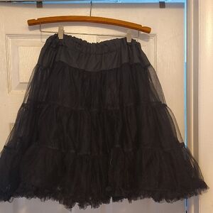 Chic Black Layered A-Line Skirt